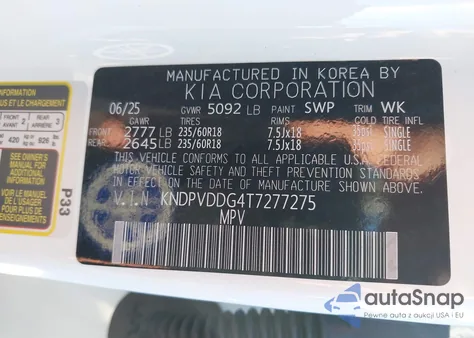 2026 Kia Sportage Hybrid Ex z USA, uszkodzony, nr VIN KNDPVDDG4T7277275